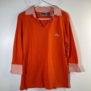 Womens Vintage CS Campus Specialities  Auburn University Polo Shirt Orange White